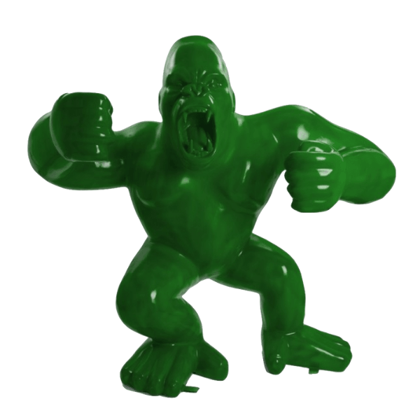 Sculpture Gorille XXL en Résine 190 cm Vert Mat – Swiss Sculpture - Swiss-sculpture.ch