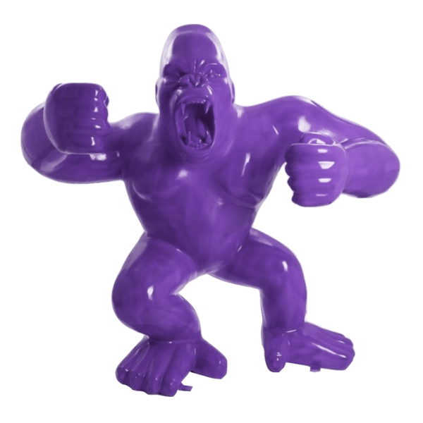 Sculpture Gorille XXL en Résine 190 cm Violet – Swiss Sculpture - Swiss-sculpture.ch